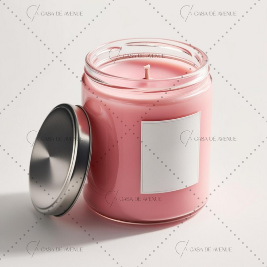 IKEA : ADELSYREN : Scented Candle In Glass with Lid - Grapefruit & Rose