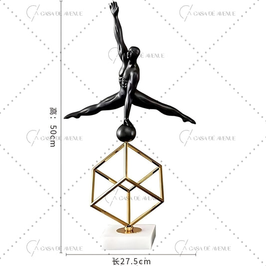 A Man Balancing On A Footbal