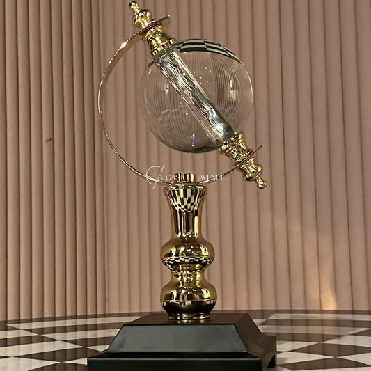 Elegant Glass Globe & Brass Stand Set