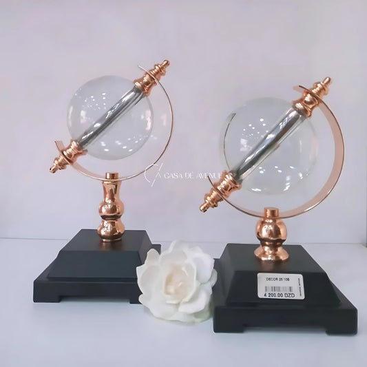 Elegant Glass Globe & Brass Stand Set