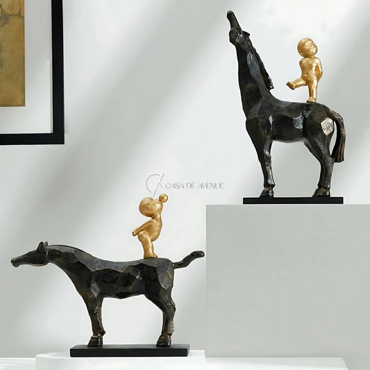 Golden Doll Man On Horse Is Perfect