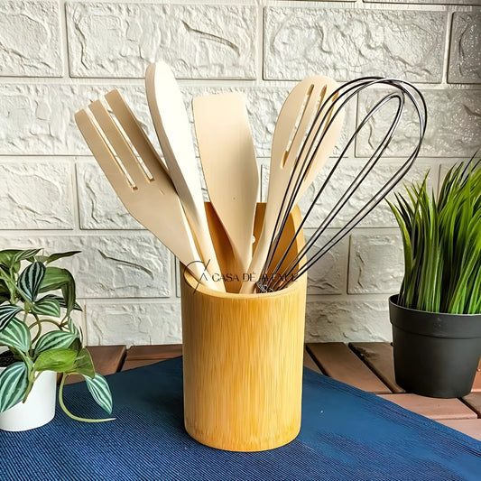 HomeCentre : 5-Piece Kitchen Utensil Set With Holder