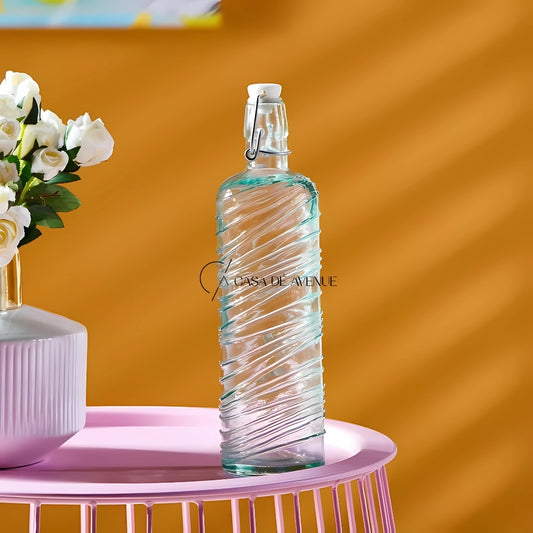 HomeCentre : ALMA : Glass Bottle with Wire Clip - 1 L