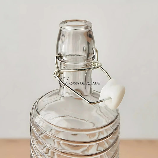 HomeCentre : ALMA : Glass Bottle with Wire Clip - 1 L