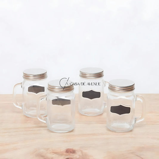 HomeCentre: Fiesta : Mason Jar Set with Chalkboard - Set of 4