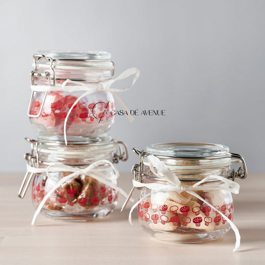 IKEA : KORKEN : Jar With Lid - Patterned - Set of 3