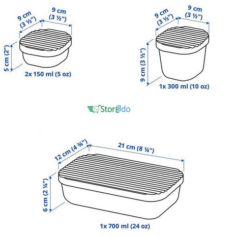 IKEA : HAVSTOBIS : Food Container With Lid - Set of 4