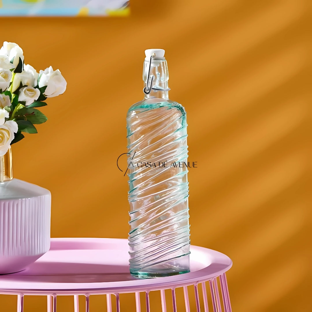 HomeCentre : ALMA : Glass Bottle with Wire Clip - 1 L