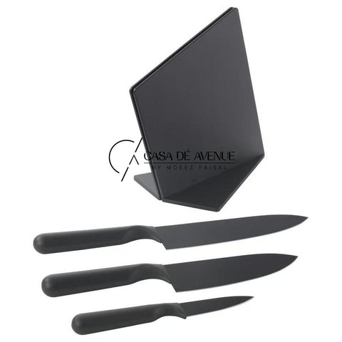 IKEA : JAMFORA : Knife Block with 3 Knives